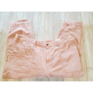 Old Navy 28 Pants Women's 28 Pink Crop Rose High Rise Cotton‎ 3X NWT